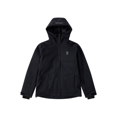 Zwarte outdoor jas met capuchon en rits voor kinderen