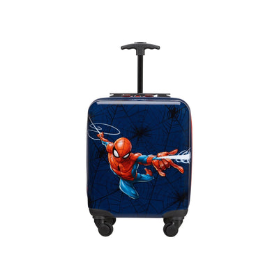 Blauwe kinderkoffer met Spiderman print, 4 wielen en uitschuifbare handgreep - trolley voor kinderen