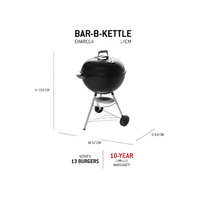 Weber Bar-B-Kettle Holzkohlegrill Ø 57 cm Schwarz
