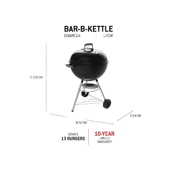 Weber Bar-B-Kettle Holzkohlegrill Ø 57 cm Schwarz