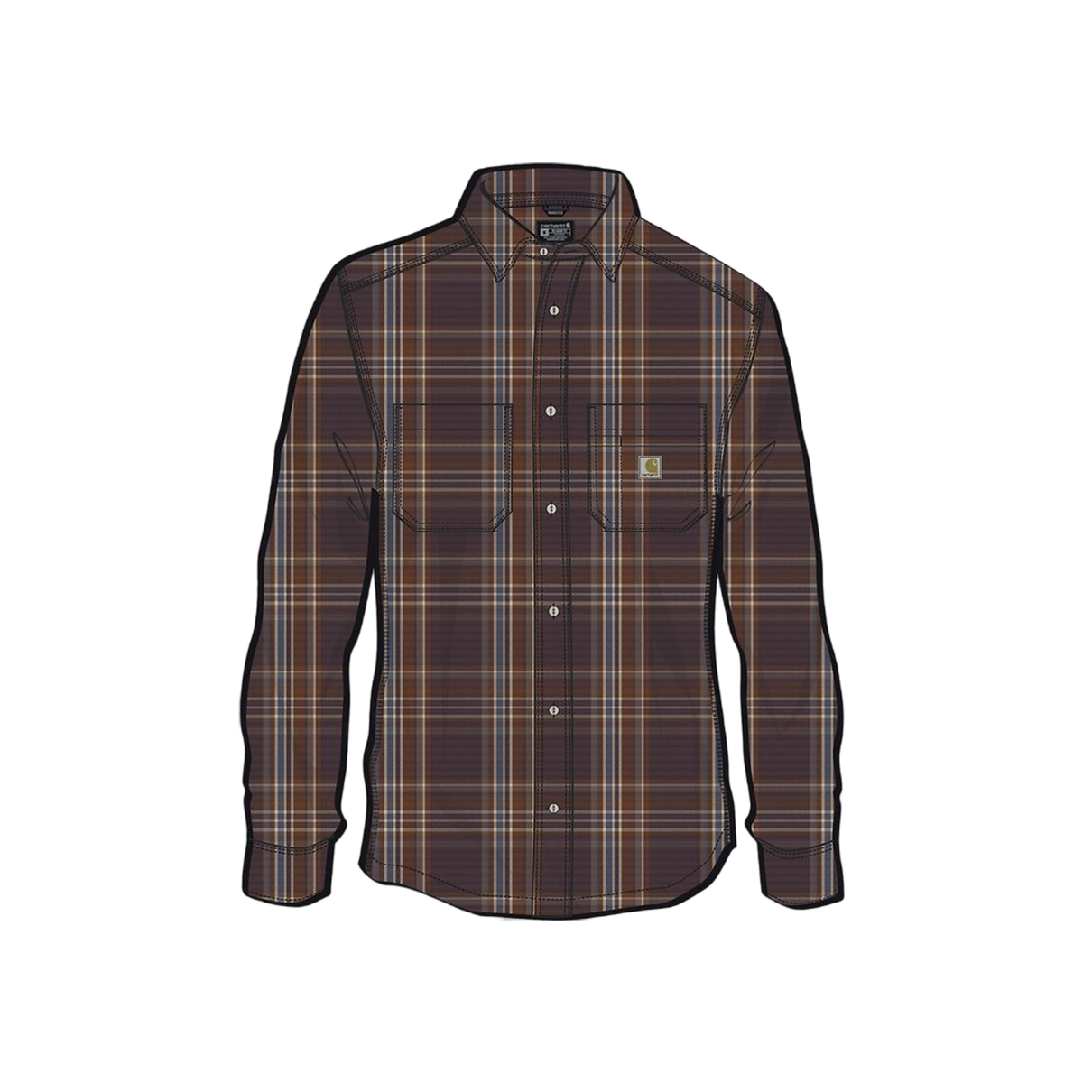Carhartt M Hamilton Relaxed Long-Sleeve Plaid Shirt