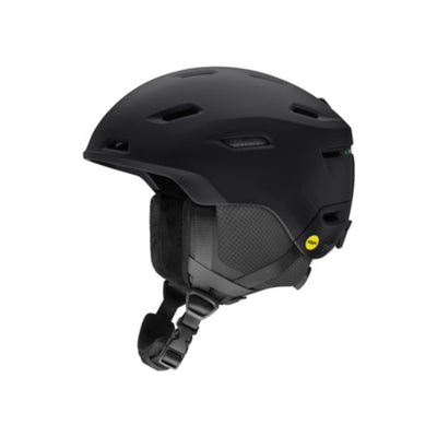 Zwarte skihelm met verstelbare pasvorm en ventilatie voor veilig wintersport