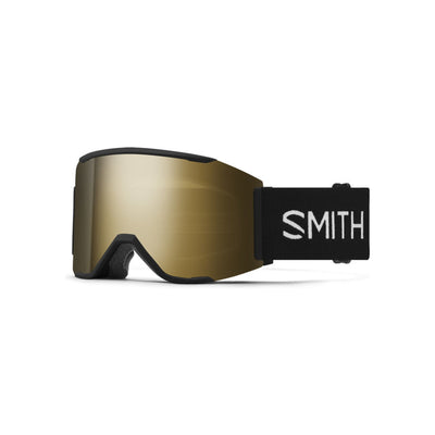 Smith skibril met goudkleurige spiegellens en zwart frame voor wintersport
