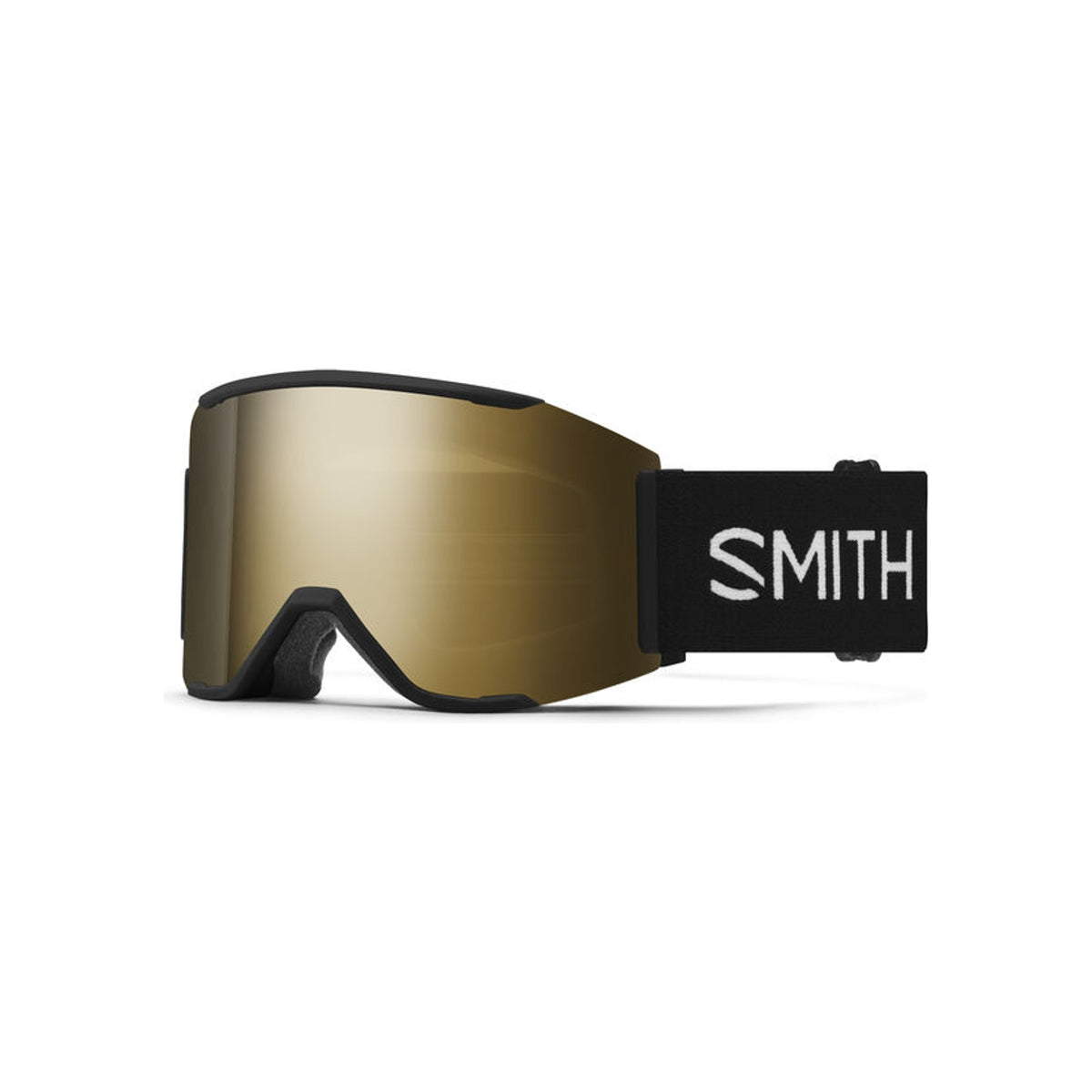 Smith skibril met goudkleurige spiegellens en zwart frame voor wintersport