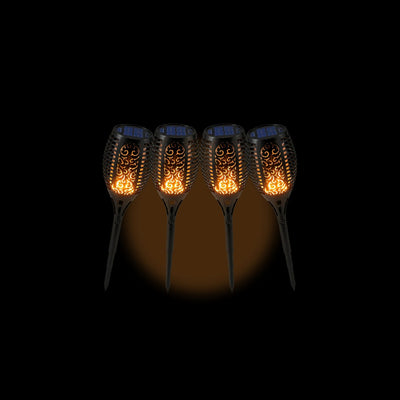 ALPINOX Solar Flame Tuinfakkel Set van 4 | LED Tuinverlichting IP65