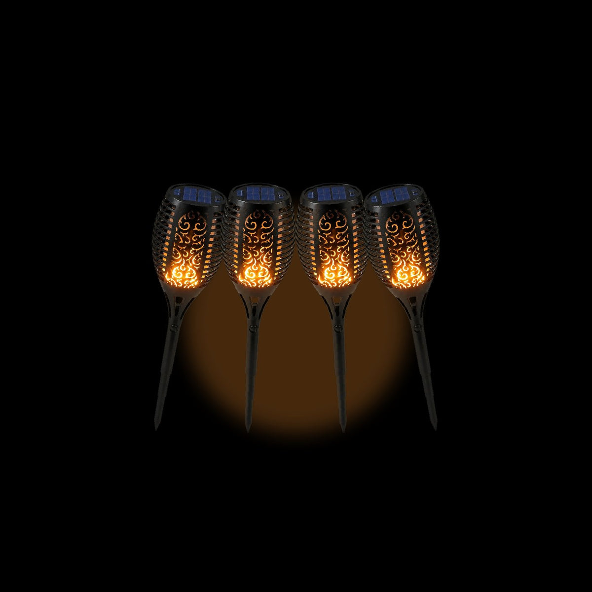 ALPINOX Solar Flame Tuinfakkel Set van 4 | LED Tuinverlichting IP65