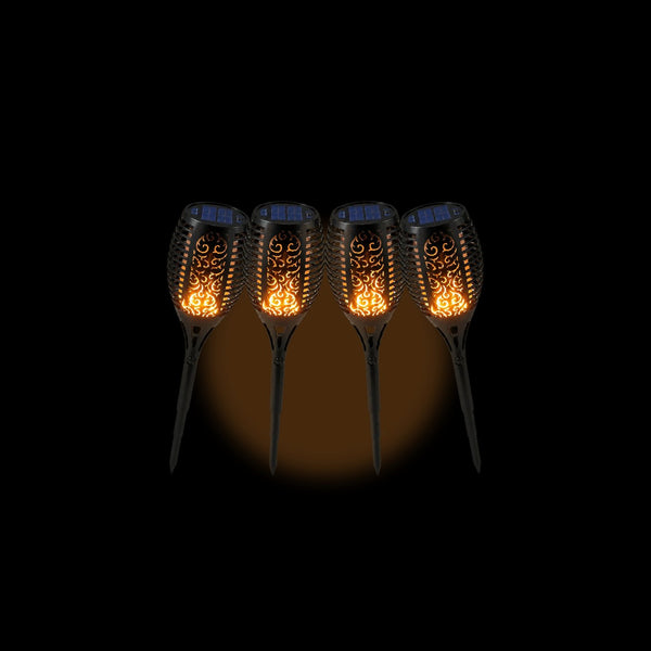 ALPINOX Solar Flame Tuinfakkel Set van 4 | LED Tuinverlichting IP65
