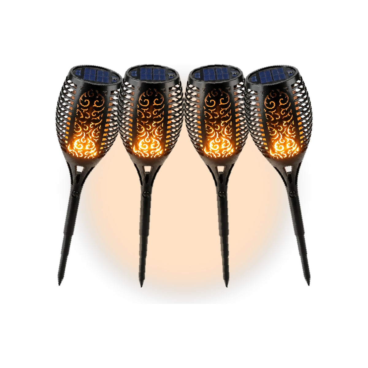 ALPINOX - Solar Flame 80 LEDS Tuinfakkel - Set van 4 - LED Tuinverlichting IP65