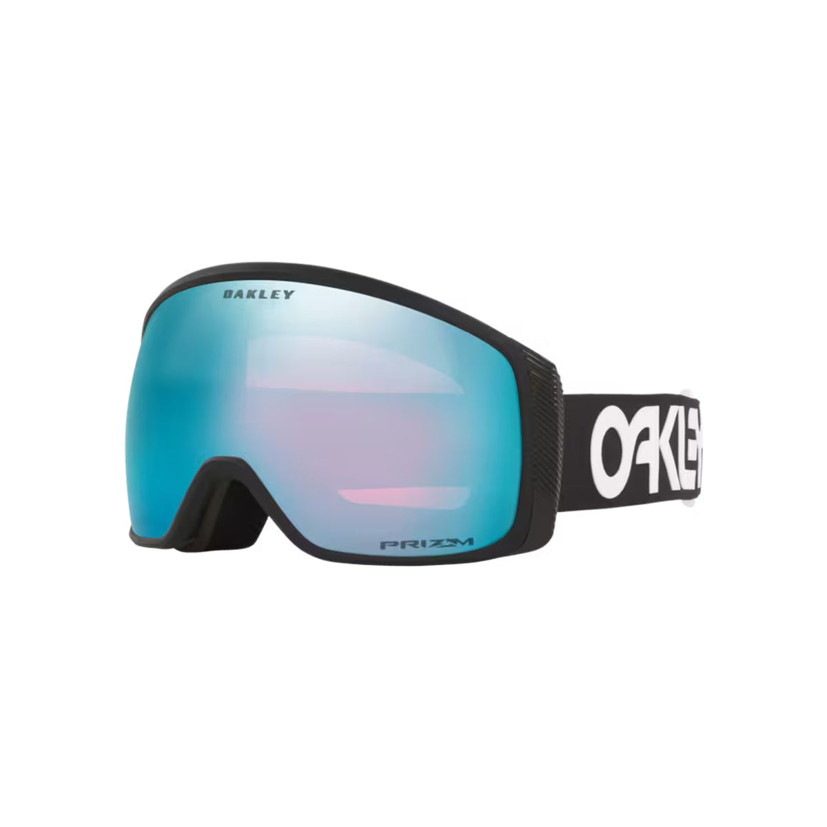 Oakley skibril met Prizm lens technologie en turquoise spiegelglas in zwart frame