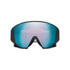 Skibril met blauw spiegelend lens en zwart frame voor wintersport en sneeuwsporten