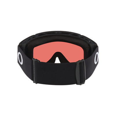 Zwarte skibril met roze lens en verstelbare hoofdband voor wintersporten