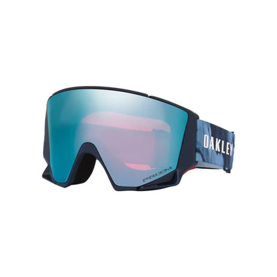 Sportieve skibril met blauwe spiegellens en zwart montuur voor wintersport