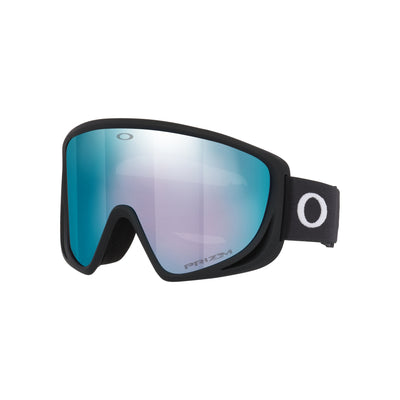 Oakley skibril met zwart frame en blauwe spiegellens voor wintersport en snowboarden
