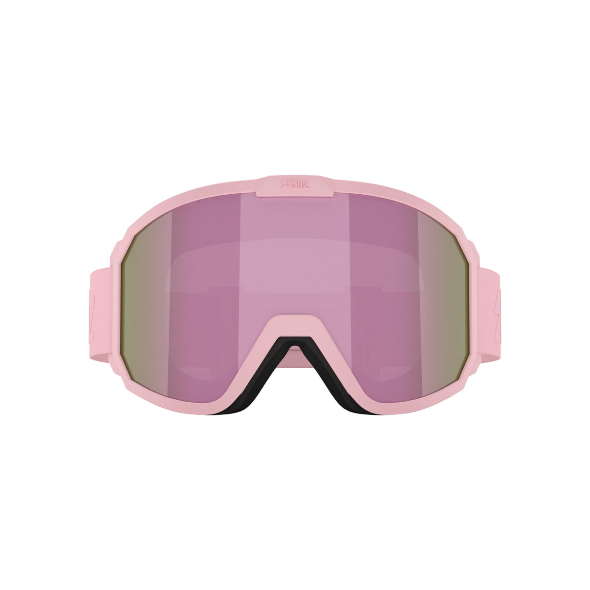 Roze skibril met spiegelende lens en breed gezichtsveld voor wintersport