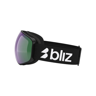 Bliz skibril met spiegelende lens en zwarte band - wintersportbril voor sneeuw en bergen