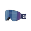 Blauwe skibril met spiegelende lens en verstelbare band - wintersportbescherming