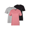 Pinewood® 3-pack T-shirt W's — GreyMel/D.Pink/Black
