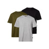 Pinewood® 3-pack T-shirt M's — GreyMel/Pine/Black