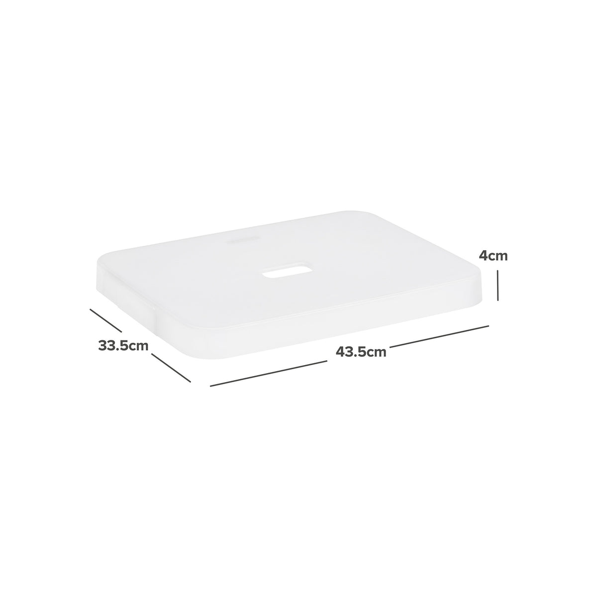 Witte opbergdoos met deksel, afmetingen 43.5cm x 33.5cm x 4cm, platte container voor opslag