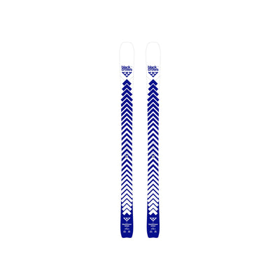 Black Crows Camox Freebird all-mountain freeski's met blauwe chevron-grafiek en witte tip en staart