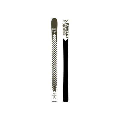 Black Crows Camox Freebird all-mountain ski's met zwart-wit visgraatpatroon voor freeride en touring