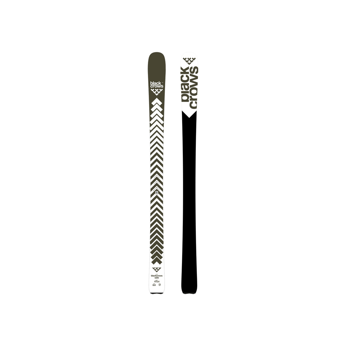 Black Crows Camox Freebird all-mountain ski's met zwart-wit visgraatpatroon voor freeride en touring