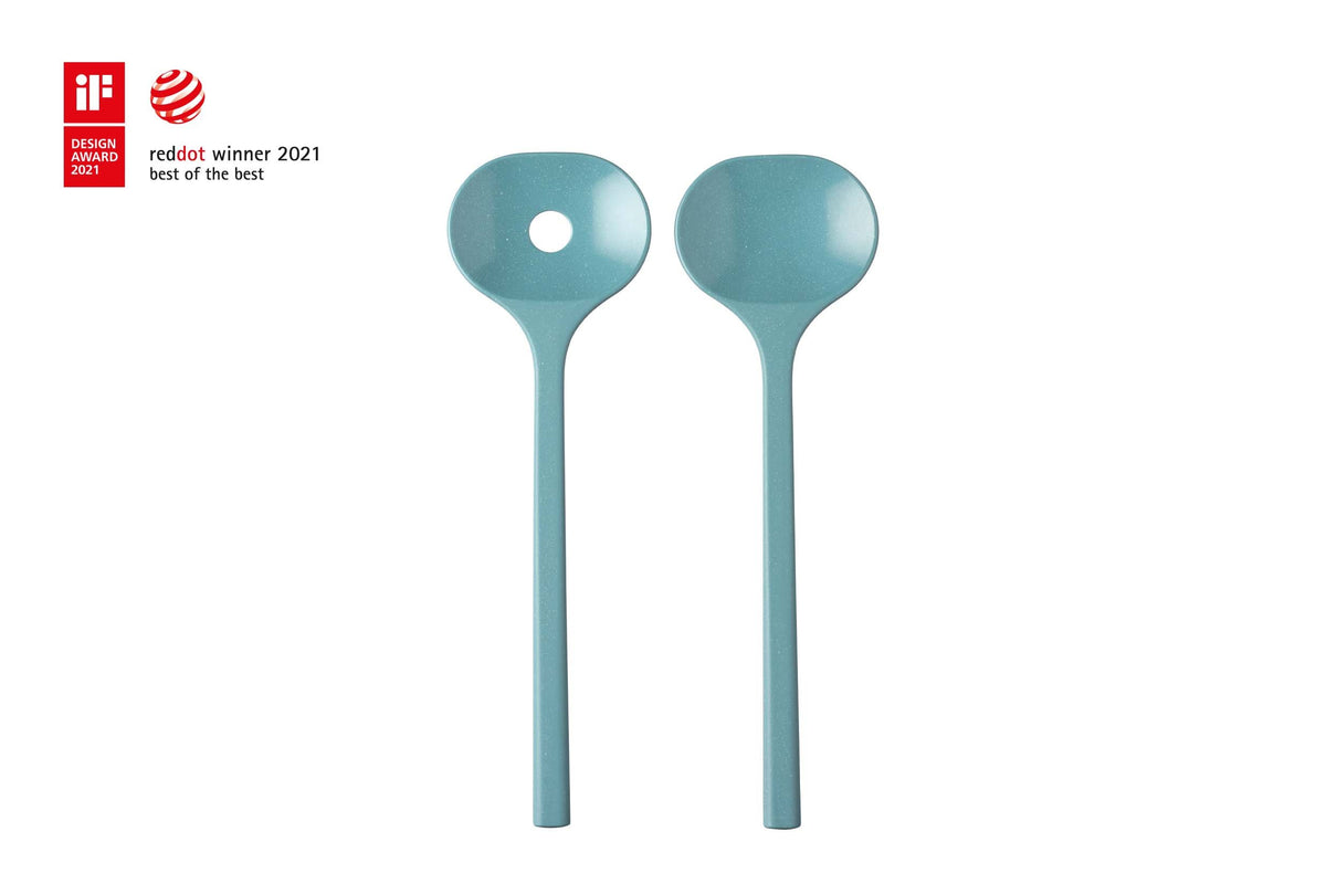 saladebestek bloom 2-delig - pebble green