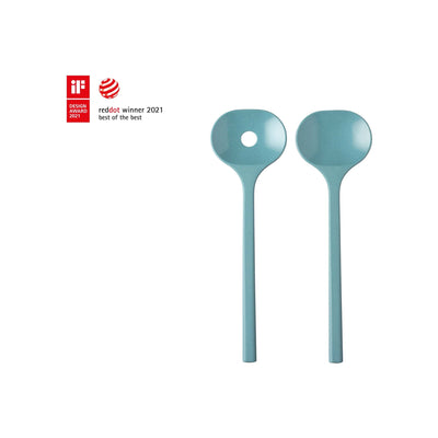 saladebestek bloom 2-delig - pebble green
