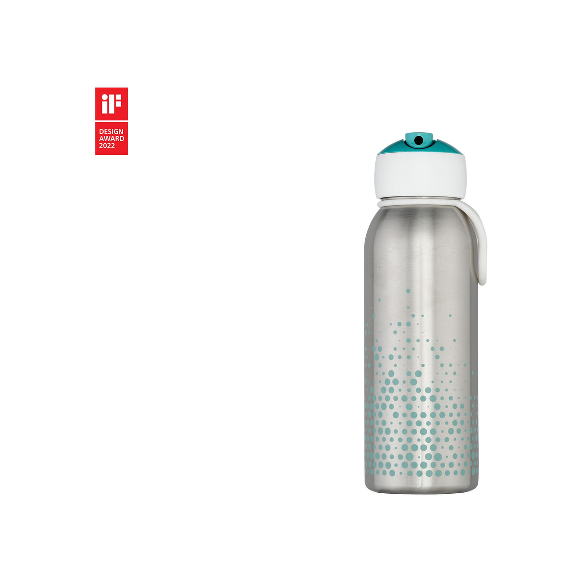 isoleerfles flip-up campus 350 ml - turquoise