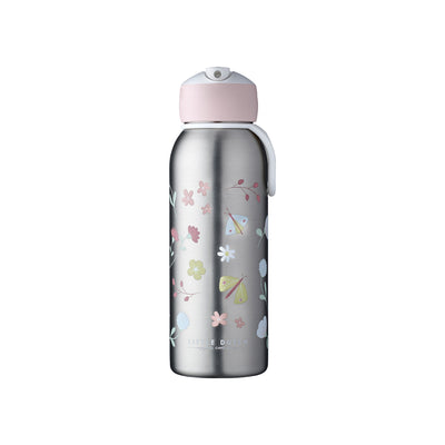 isoleerfles flip-up campus 350 ml - flowers & butterflies
