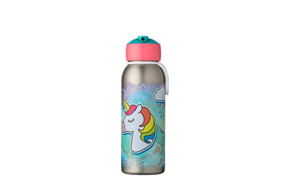 isoleerfles flip-up campus 350 ml - unicorn