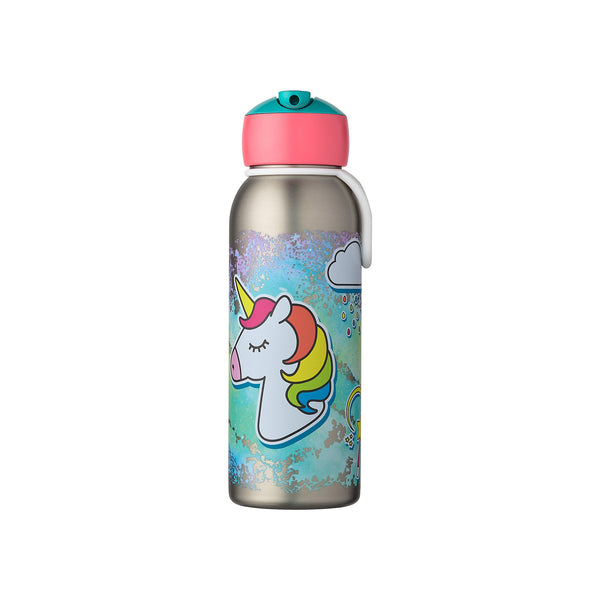 isoleerfles flip-up campus 350 ml - unicorn