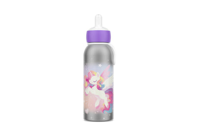 isoleerfles flip-up campus 350 ml - unicorn glow