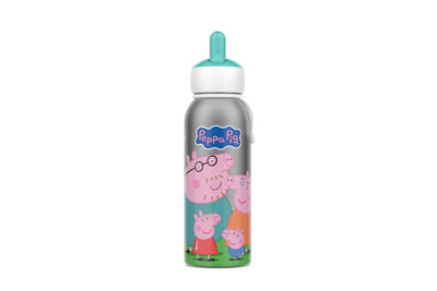 isoleerfles flip-up campus 350 ml - peppa pig