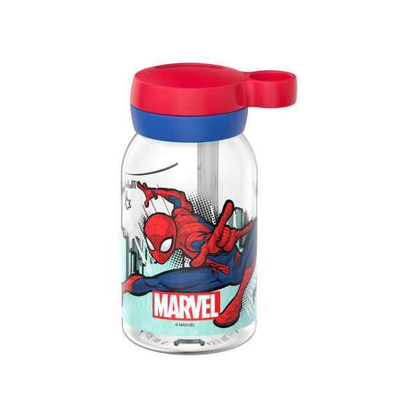 drinkfles met rietje campus 450 ml - spiderman