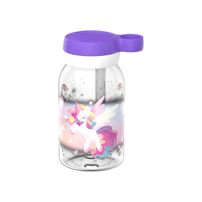 drinkfles met rietje campus 450 ml - unicorn glow