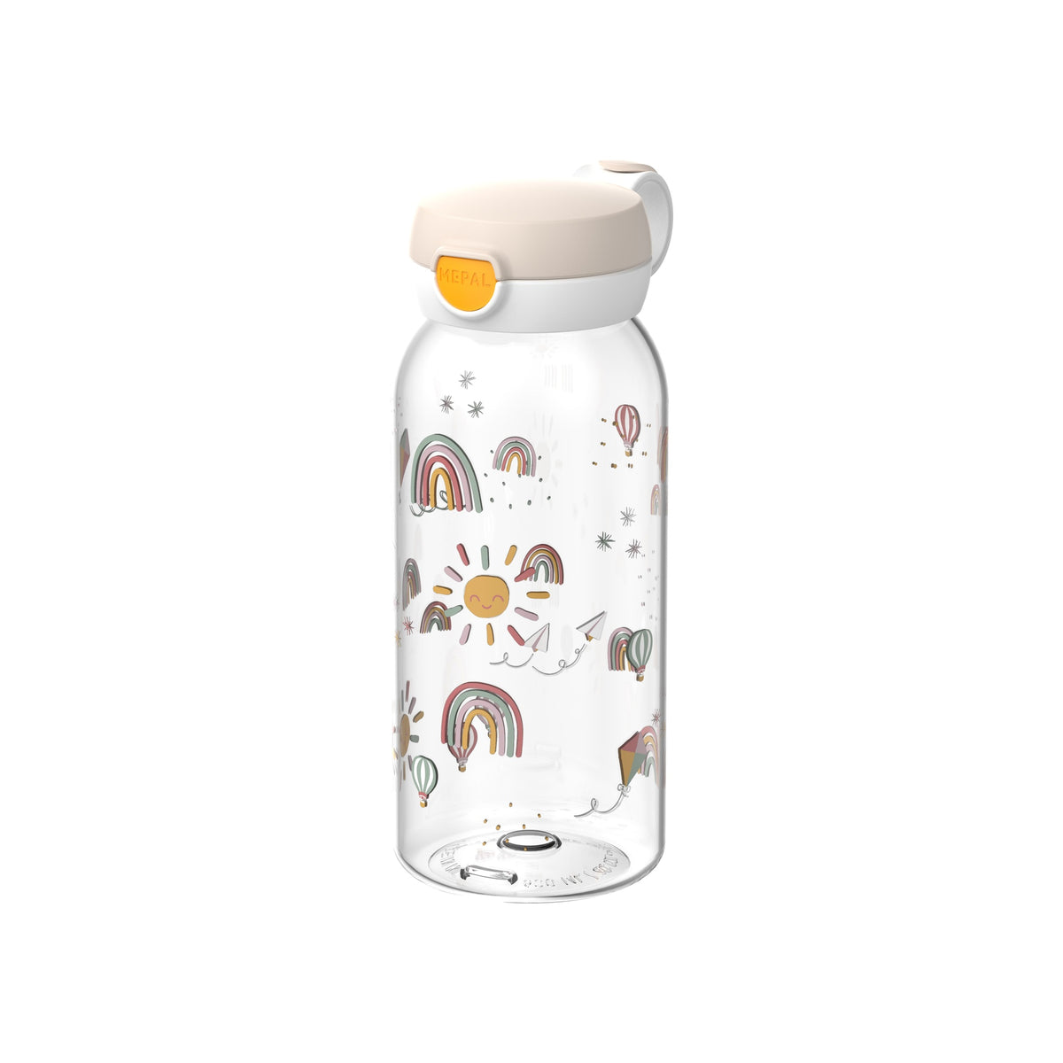 drinkfles met flipdop campus 600 ml - sunshine & rainbow