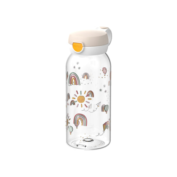 drinkfles met flipdop campus 600 ml - sunshine & rainbow