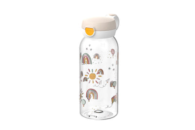 drinkfles met flipdop campus 600 ml - sunshine & rainbow