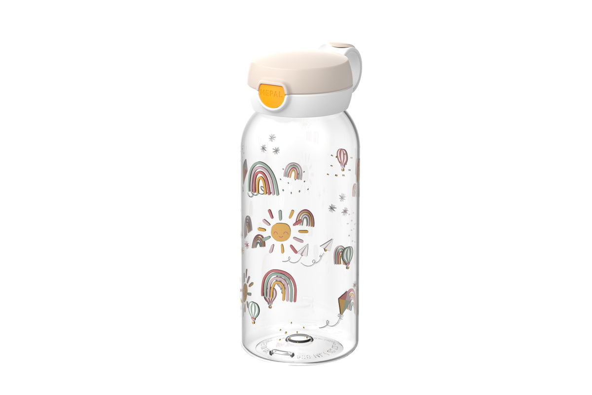 drinkfles met flipdop campus 600 ml - sunshine & rainbow