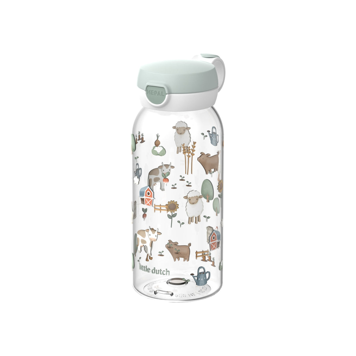 drinkfles met flipdop campus 600 ml - little farm