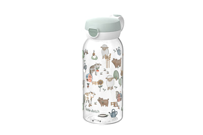 drinkfles met flipdop campus 600 ml - little farm