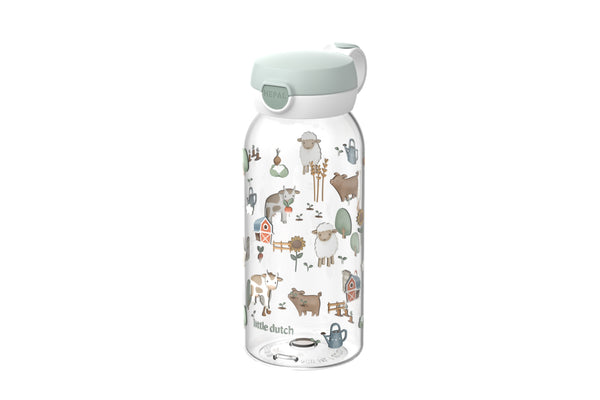 drinkfles met flipdop campus 600 ml - little farm