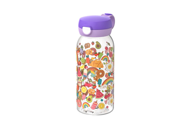 drinkfles met flipdop campus 600 ml - food fest