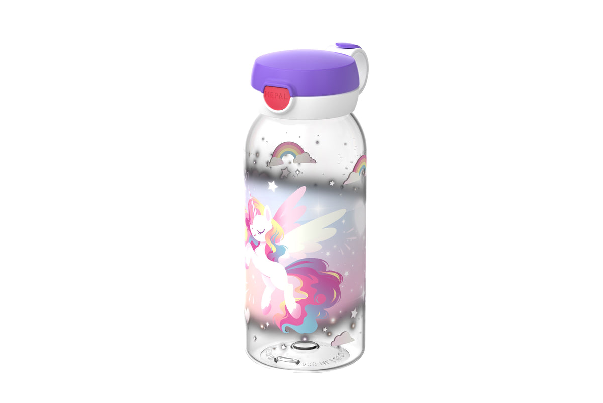drinkfles met flipdop campus 600 ml - unicorn glow