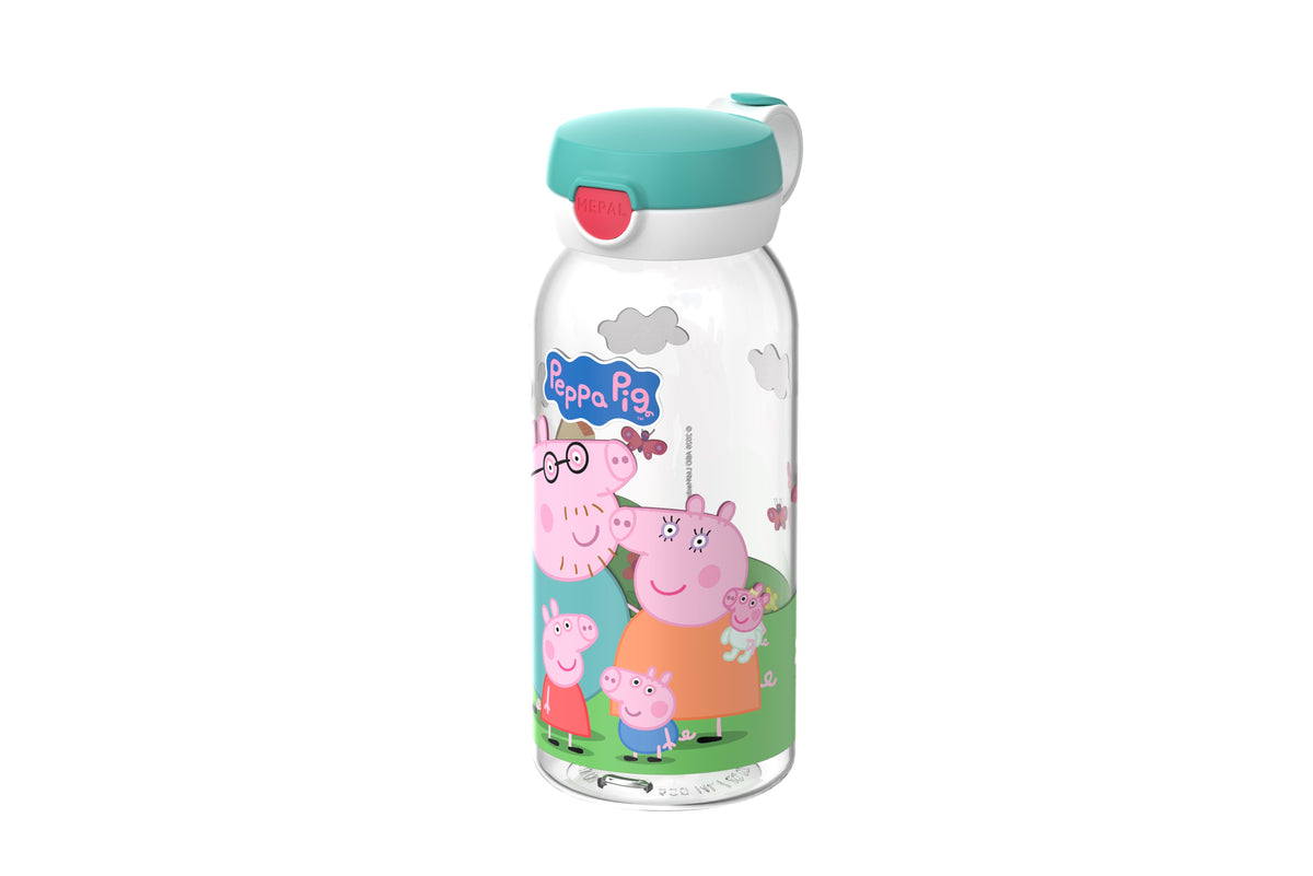 drinkfles met flipdop campus 600 ml - peppa pig