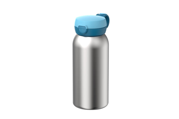 rvs drinkfles met flipdop campus 600 ml - cool blue
