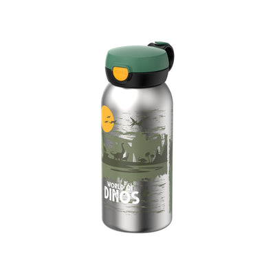rvs drinkfles met flipdop campus 600 ml - dino