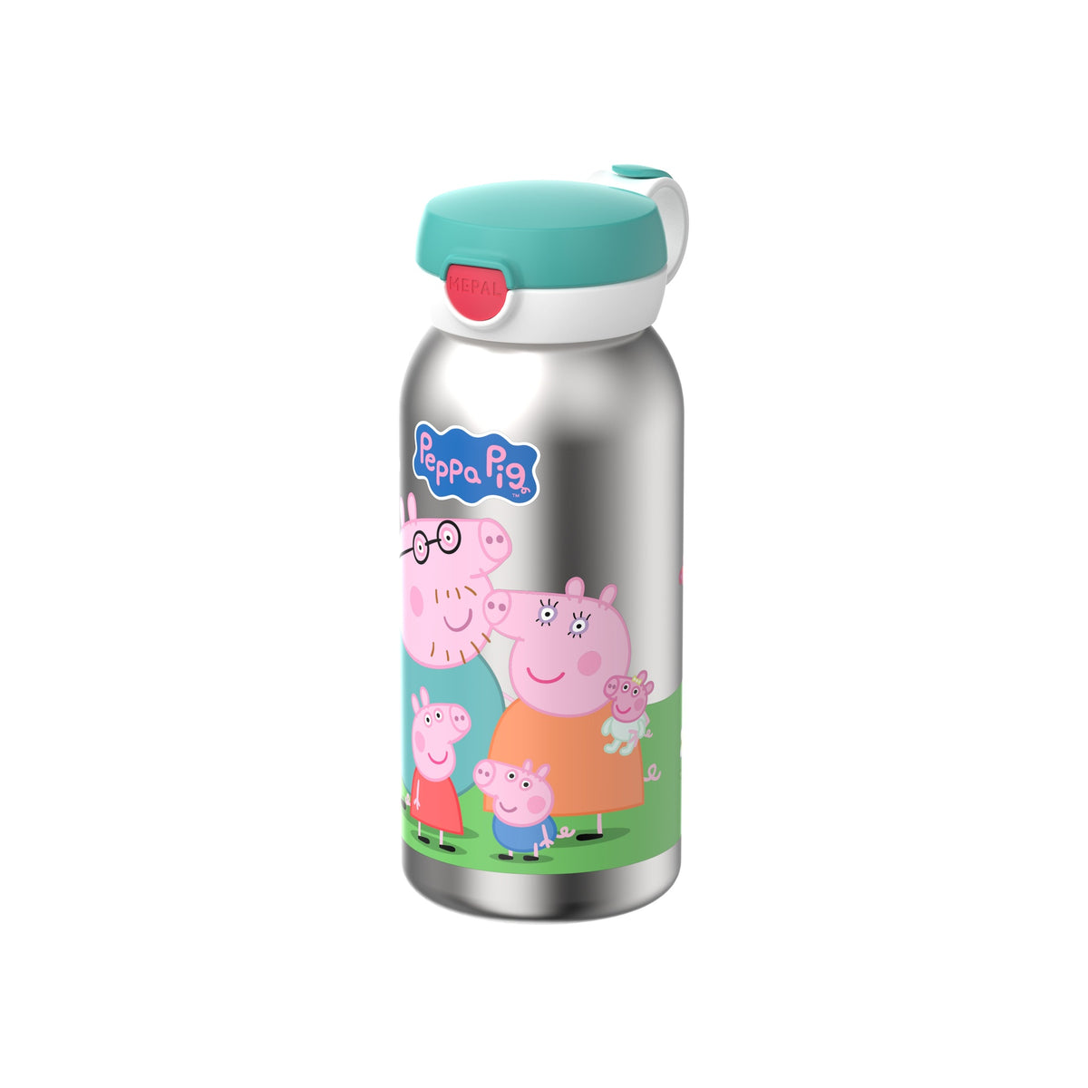 rvs drinkfles met flipdop campus 600 ml - peppa pig
