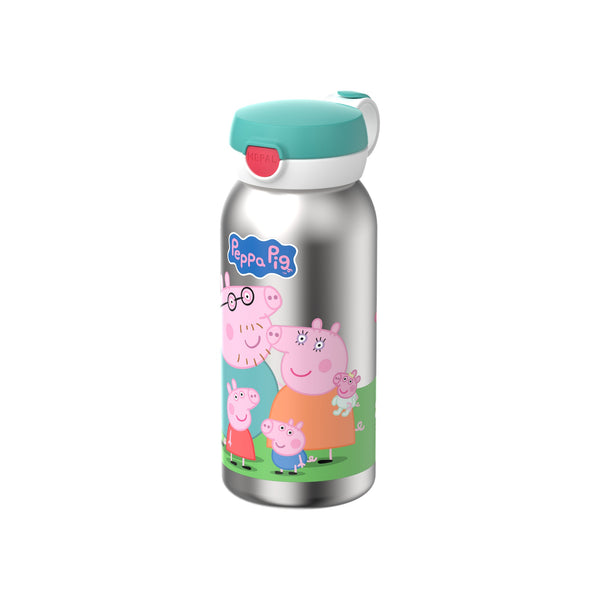 rvs drinkfles met flipdop campus 600 ml - peppa pig